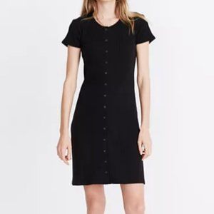 Madewell Button-Front Ribbed Mini Dress